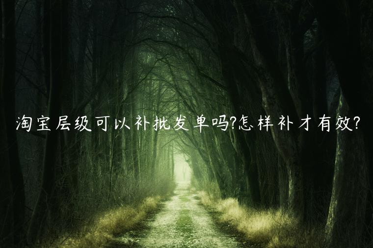 淘寶層級可以補批發(fā)單嗎?怎樣補才有效?